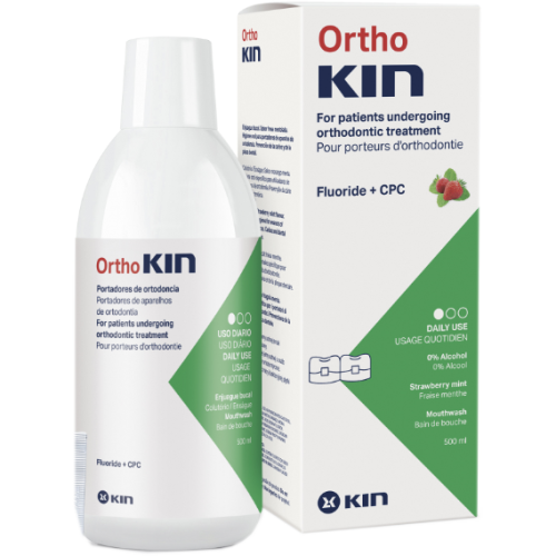 Ополіскувач Kin (Кін) Ortho ортодонтичний полунична м'ята 500 мл в інтернет-аптеці - фото №1 Ополіскувач Kin (Кін) Ortho ортодонтичний полунична м'ята 500 мл в інтернет-аптеці