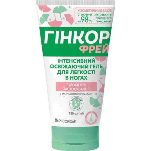 Гинкор Фрей Гель для легкости в ногах интенсивный освежающий 150 мл в интернет-аптеке - фото №1 Гинкор Фрей Гель для легкости в ногах интенсивный освежающий 150 мл в интернет-аптеке