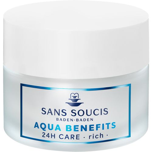 Уход Sans Soucis (Сан Суси) Aqua Benefits 24h увлажнение для сухой кожи насыщенный 50 мл купить - фото №1 Уход Sans Soucis (Сан Суси) Aqua Benefits 24h увлажнение для сухой кожи насыщенный 50 мл купить