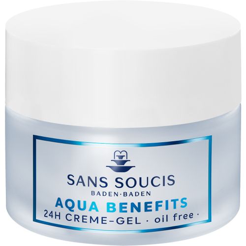 Крем-гель Sans Soucis (Сан Суси) Aqua Benefits 24h зволоження для нормальної, комбінованої шкіри 50 мл ціна - фото №1 Крем-гель Sans Soucis (Сан Суси) Aqua Benefits 24h зволоження для нормальної, комбінованої шкіри 50 мл ціна