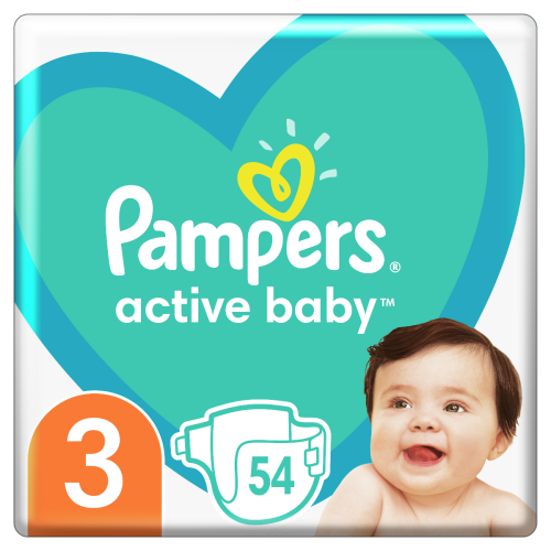 Подгузники Pampers Active Baby Размер 3 (6-10 кг) 54 шт фото - фото №1 Подгузники Pampers Active Baby Размер 3 (6-10 кг) 54 шт фото