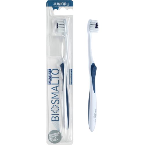 Детская зубная щетка Curasept Biosmalto Junior, 7-12 лет, мягкая в аптеке - фото №1 Детская зубная щетка Curasept Biosmalto Junior, 7-12 лет, мягкая в аптеке
