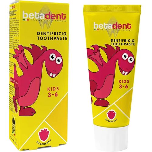 Зубна паста Betadent Kids Raspberry (3-6 років) 75 мл купити - фото №1 Зубна паста Betadent Kids Raspberry (3-6 років) 75 мл купити