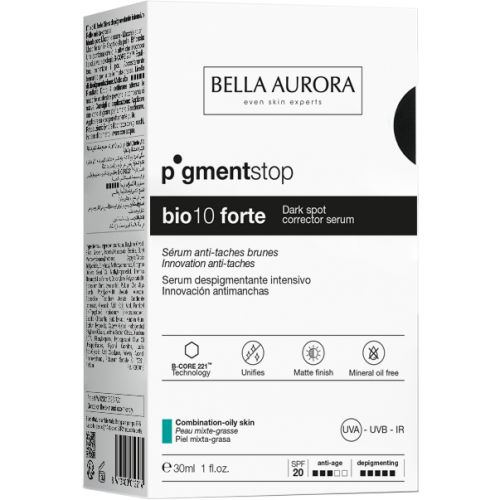 Сыворотка Bella Aurora (Белла Аурора) Bio 10 forte от пигментных пятен для комбинированной, жирной кожи 30 мл в Украине - фото №1 Сыворотка Bella Aurora (Белла Аурора) Bio 10 forte от пигментных пятен для комбинированной, жирной кожи 30 мл в Украине
