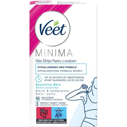 Воскові смужки Veet Minima (Віт Мініма) для депіляції для чутливої шкіри бікіні та пахв №16 в місті Одеса : ціни, характеристика. - фото №1 Воскові смужки Veet Minima (Віт Мініма) для депіляції для чутливої шкіри бікіні та пахв №16 в місті Одеса : ціни, характеристика.