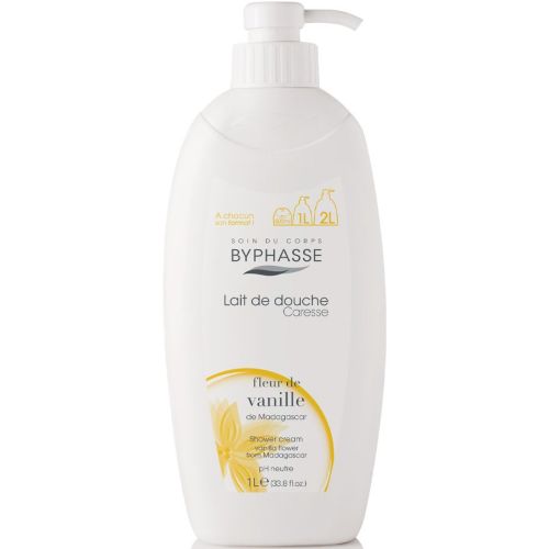 Крем-уход Byphasse (Бифас) для душа цветы ванили 1000 мл купить - фото №1 Крем-уход Byphasse (Бифас) для душа цветы ванили 1000 мл купить