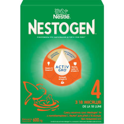 Суміш молочна Nestle Nestogen-4 (з 18 місяців) 600 г замовити - фото №1 Суміш молочна Nestle Nestogen-4 (з 18 місяців) 600 г замовити