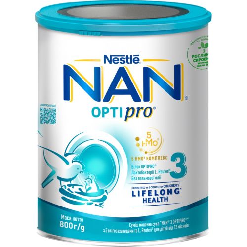 Суміш молочна Nestle NAN 3 Optipro, від 12 місяців, 800 г ціна - фото №1 Суміш молочна Nestle NAN 3 Optipro, від 12 місяців, 800 г ціна