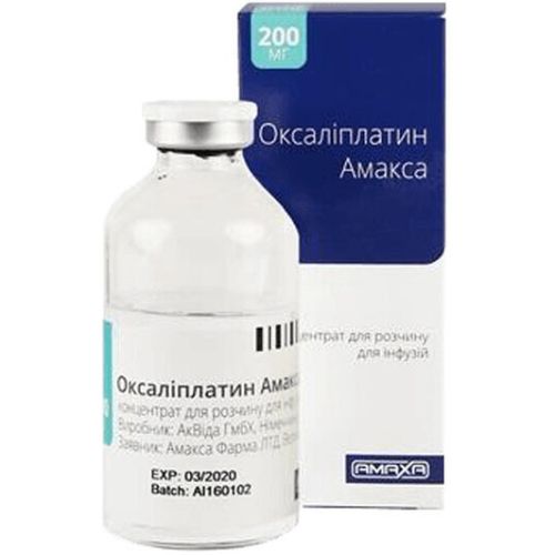 Оксалиплатин Амакса концентрат 200 мг флакон 40 мл в городе Одесса : цены, характеристики. - фото №1 Оксалиплатин Амакса концентрат 200 мг флакон 40 мл в городе Одесса : цены, характеристики.