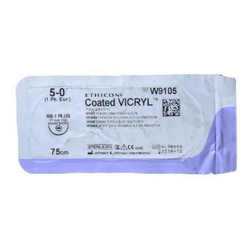 Вікрил 5 колюча голка 14 мм 75 см незафарбована W9105 недорого - фото №1 Вікрил 5 колюча голка 14 мм 75 см незафарбована W9105 недорого