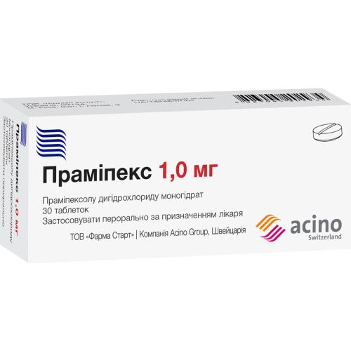 Проміпексол Асіно 1 мг таблетки №30 в місті Одеса : ціни, характеристика. - фото №1 Проміпексол Асіно 1 мг таблетки №30 в місті Одеса : ціни, характеристика.