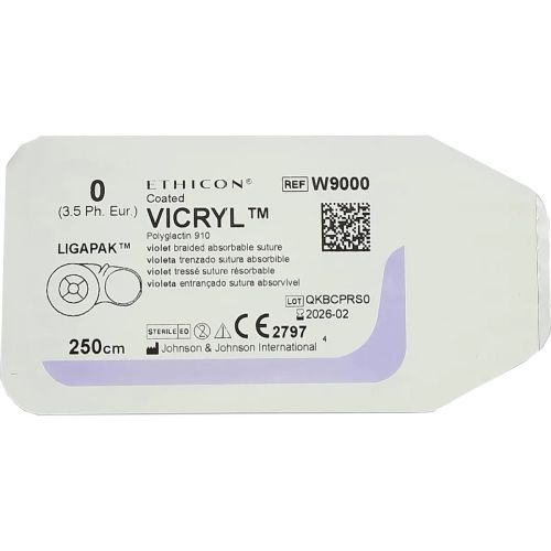 Шовный материал хирургический Викрил р. USP 0 (3,5) рассасывающийся, длина 2,5 м, без иголки (W9000) ADD - фото №1 Шовный материал хирургический Викрил р. USP 0 (3,5) рассасывающийся, длина 2,5 м, без иголки (W9000) ADD