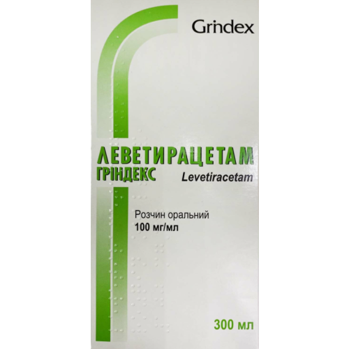 Леветирацетам Гріндекс 100 мг/мл розчин оральний 300 мл №1 в місті Одеса : ціни, характеристика. - фото №1 Леветирацетам Гріндекс 100 мг/мл розчин оральний 300 мл №1 в місті Одеса : ціни, характеристика.