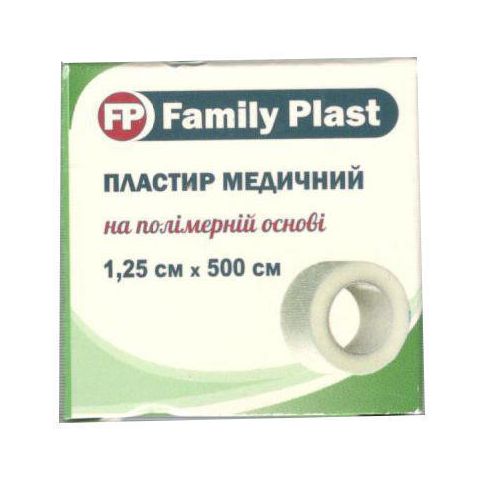 Пластырь Family Plast медицинский на полимерной основе 1,25 см х 500 см купить - фото №1 Пластырь Family Plast медицинский на полимерной основе 1,25 см х 500 см купить