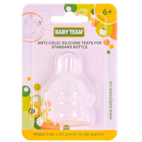 Соска от 6+ месяцев силиконовая классическая 2 шт (сильный поток) Baby Team (2004) фото - фото №1 Соска от 6+ месяцев силиконовая классическая 2 шт (сильный поток) Baby Team (2004) фото