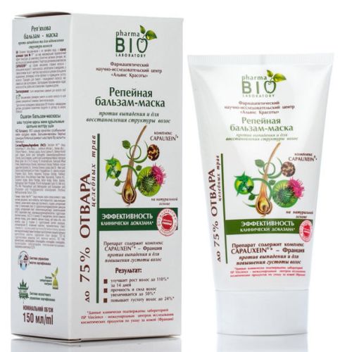Бальзам-маска Pharma BIO Репейный против выпадения и для восстановления волос 150 мл в аптеке - фото №1 Бальзам-маска Pharma BIO Репейный против выпадения и для восстановления волос 150 мл в аптеке