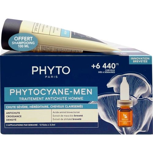 Набір Phyto (Фіто) Phytocyane-Men (Засіб проти випадіння волосся 12 х 3,5 мл + Шампунь 100 мл) фото - фото №1 Набір Phyto (Фіто) Phytocyane-Men (Засіб проти випадіння волосся 12 х 3,5 мл + Шампунь 100 мл) фото