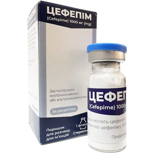 Цефепим 1000 мг порошок для раствора для инъекций флакон №1 в аптеке - фото №1 Цефепим 1000 мг порошок для раствора для инъекций флакон №1 в аптеке