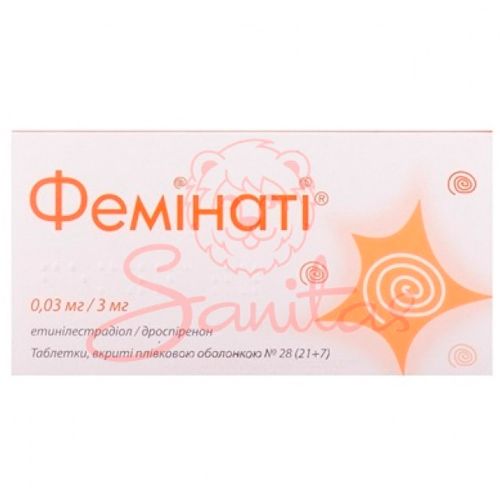 Феминати 0,03 мг/3 мг таблетки №28 заказать - фото №1 Феминати 0,03 мг/3 мг таблетки №28 заказать