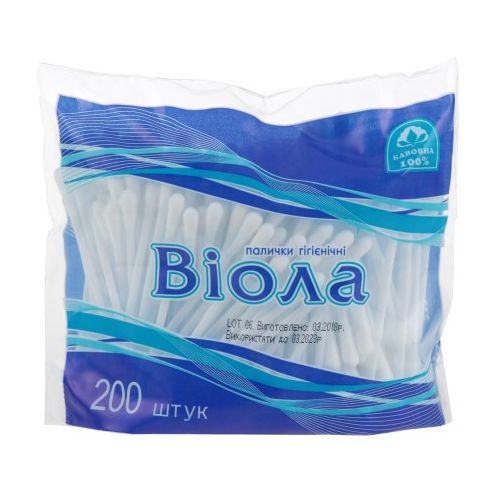 Ватные палочки Виола п/этил. упаковка №200 заказать - фото №1 Ватные палочки Виола п/этил. упаковка №200 заказать