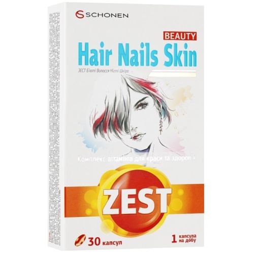 Zest (Зест) Beauty Hair Nails Skin (Бьюти волосы, ногти, кожа) капсулы №30 фото - фото №1 Zest (Зест) Beauty Hair Nails Skin (Бьюти волосы, ногти, кожа) капсулы №30 фото