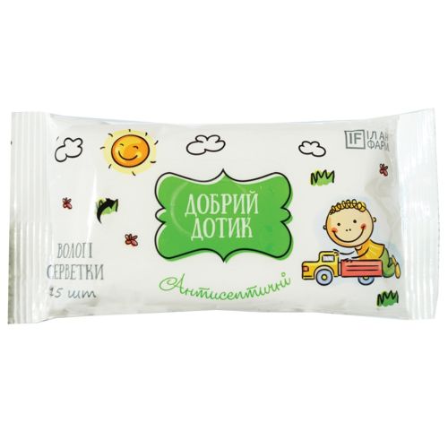 Серветки вологі "Добрий дотик" антисептичні №15 в Україні - фото №1 Серветки вологі "Добрий дотик" антисептичні №15 в Україні