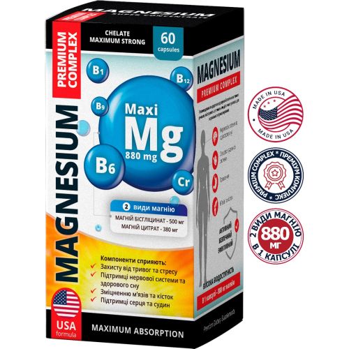 Магній преміум комплекс 892 мг капсули №60 ADD - фото №1 Магній преміум комплекс 892 мг капсули №60 ADD