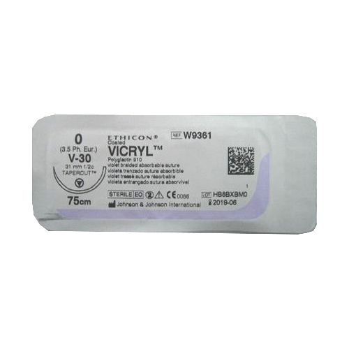 Шовний матеріал Вікрил 0 колючо-ріжуча голка 31 мм довжина 75 см W9361 ціна - фото №1 Шовний матеріал Вікрил 0 колючо-ріжуча голка 31 мм довжина 75 см W9361 ціна