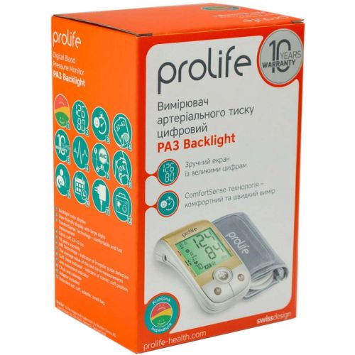 Тонометр Prolife PA3 Backlight автоматический с адаптером цена - фото №1 Тонометр Prolife PA3 Backlight автоматический с адаптером цена