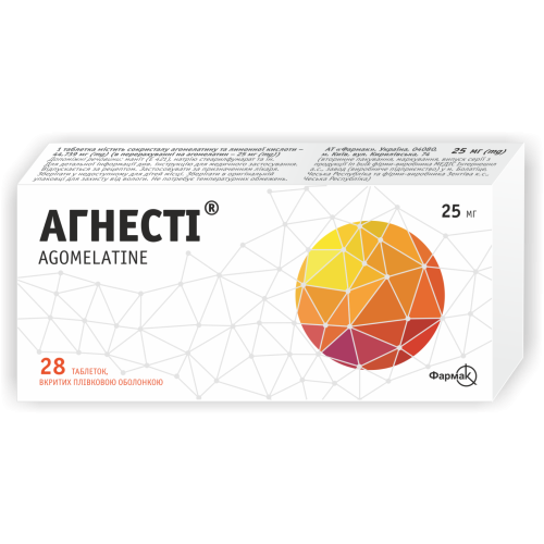 Агнести 25 мг таблетки №28 в городе Одесса : цены, характеристики. - фото №1 Агнести 25 мг таблетки №28 в городе Одесса : цены, характеристики.