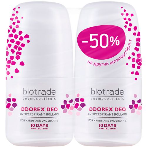 Набір антиперспірантів Biotrade (Біотрейд) Odorex тривалої дії "10 днів захисту" кульковий, 2х40 мл купити - фото №1 Набір антиперспірантів Biotrade (Біотрейд) Odorex тривалої дії "10 днів захисту" кульковий, 2х40 мл купити