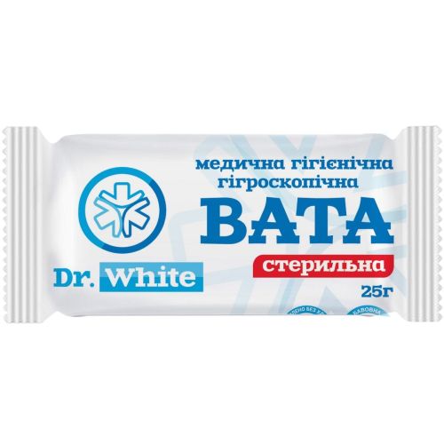 Вата стерильная Dr.White медицинская гигиеническая гигроскопическая, ролик, 25 г в городе Харьков : цены, характеристики. - фото №1 Вата стерильная Dr.White медицинская гигиеническая гигроскопическая, ролик, 25 г в городе Харьков : цены, характеристики.