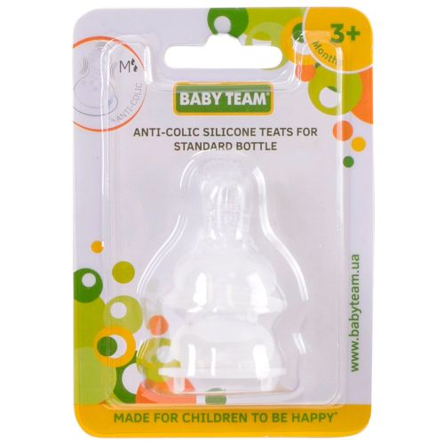 Соска силиконовая классическая средний поток 3+ Baby Team (2001) фото - фото №1 Соска силиконовая классическая средний поток 3+ Baby Team (2001) фото
