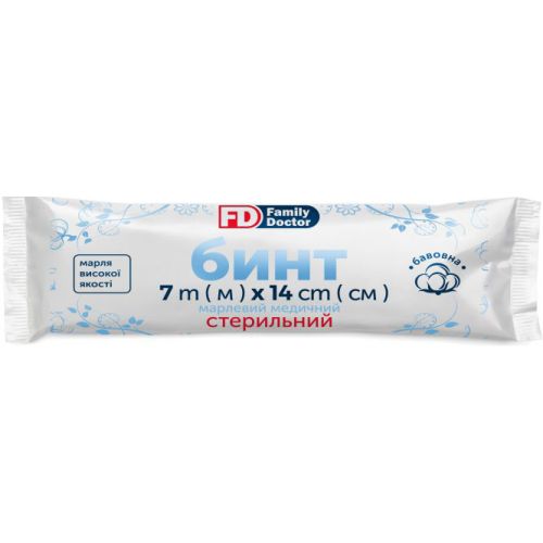 Бинт Family Doctor стерильний марлевий медичний 7 м х 14 см, тип 17 в місті Запоріжжя : ціни, характеристика. - фото №1 Бинт Family Doctor стерильний марлевий медичний 7 м х 14 см, тип 17 в місті Запоріжжя : ціни, характеристика.