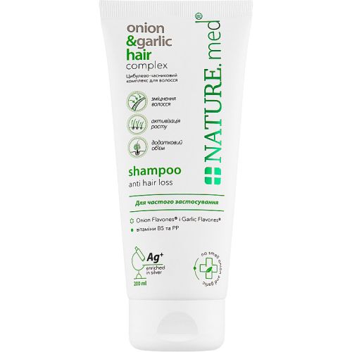 Шампунь NATURE.med Луково-чесночный комплекс для жирных волос, 200 мл в Украине - фото №1 Шампунь NATURE.med Луково-чесночный комплекс для жирных волос, 200 мл в Украине