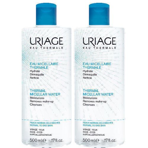 Набір Uriage (Урьяж) Вода міцелярна термальна для нормальної і сухої шкіри 2х500 мл -50% на другу купити - фото №1 Набір Uriage (Урьяж) Вода міцелярна термальна для нормальної і сухої шкіри 2х500 мл -50% на другу купити