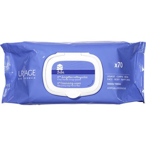 Серветки Uriage (Урьяж) BEBE очищуючі для дітей і немовлят 70 шт купити - фото №1 Серветки Uriage (Урьяж) BEBE очищуючі для дітей і немовлят 70 шт купити