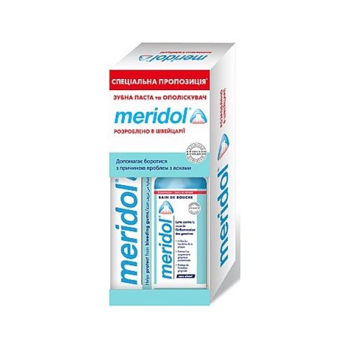 Набір Meridol (Зубна паста 75 мл + Ополіскувач для порожнини рота 100 мл в Подарунок) фото - фото №1 Набір Meridol (Зубна паста 75 мл + Ополіскувач для порожнини рота 100 мл в Подарунок) фото