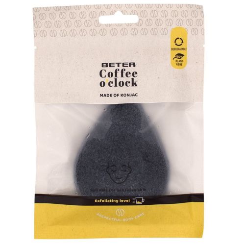 Спонж Beter (Бетер) многоразовый для очистки лица из конжака Coffee O'clock ADD - фото №1 Спонж Beter (Бетер) многоразовый для очистки лица из конжака Coffee O'clock ADD