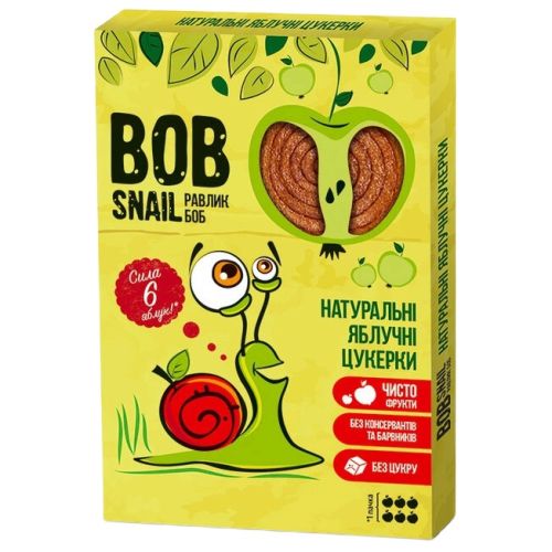 Цукерки Bob Snail (Равлик Боб) Яблуко 60 г в інтернет-аптеці - фото №1 Цукерки Bob Snail (Равлик Боб) Яблуко 60 г в інтернет-аптеці