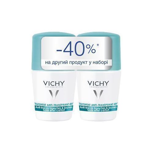 Набор Vichy дуо-пак из 2-х шариковых дезодорантов 48 часов против белых и желтых пятен недорого - фото №1 Набор Vichy дуо-пак из 2-х шариковых дезодорантов 48 часов против белых и желтых пятен недорого