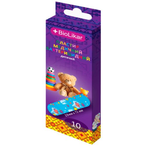 Пластырь медицинский +BioLikar Детский бактерицидный, на полимерной основе, 19x72 мм, №10 в городе Львов : цены, характеристики. - фото №1 Пластырь медицинский +BioLikar Детский бактерицидный, на полимерной основе, 19x72 мм, №10 в городе Львов : цены, характеристики.