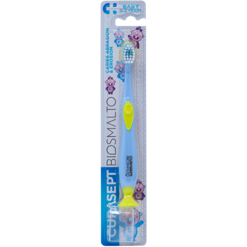 Детская зубная щетка Curasept Biosmalto 0-3 года, мягкая недорого - фото №1 Детская зубная щетка Curasept Biosmalto 0-3 года, мягкая недорого