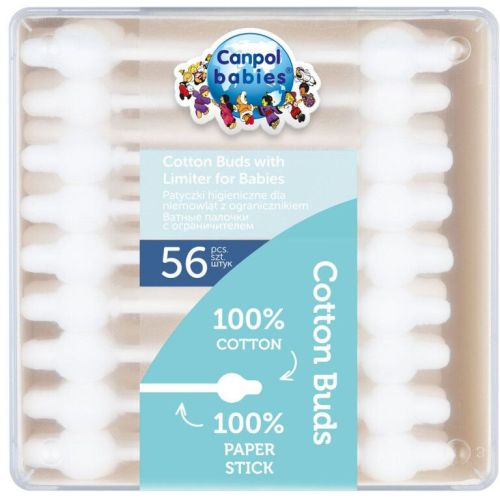 Ватные палочки детские Canpol babies с ограничителем, 56 шт. фото - фото №1 Ватные палочки детские Canpol babies с ограничителем, 56 шт. фото