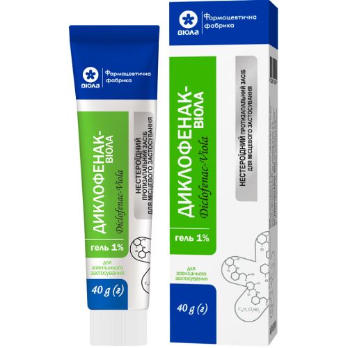 Диклофенак-Віола 1% гель 40 г ціна - фото №1 Диклофенак-Віола 1% гель 40 г ціна