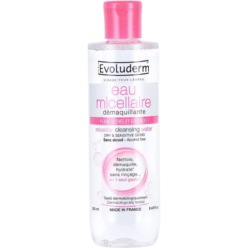 Мицеллярная вода Evoluderm (Эволюдерм) для снятия макияжа для чувствительной и сухой кожи лица, 250 мл цена - фото №1 Мицеллярная вода Evoluderm (Эволюдерм) для снятия макияжа для чувствительной и сухой кожи лица, 250 мл цена