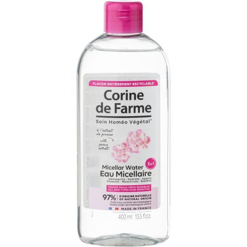 Вода Corine de Farme (Корін де Фарм) для обличчя міцелярна 3в1 з півонією для всіх типів шкіри 400 мл в Дніпрі : ціни, характеристика. - фото №1 Вода Corine de Farme (Корін де Фарм) для обличчя міцелярна 3в1 з півонією для всіх типів шкіри 400 мл в Дніпрі : ціни, характеристика.
