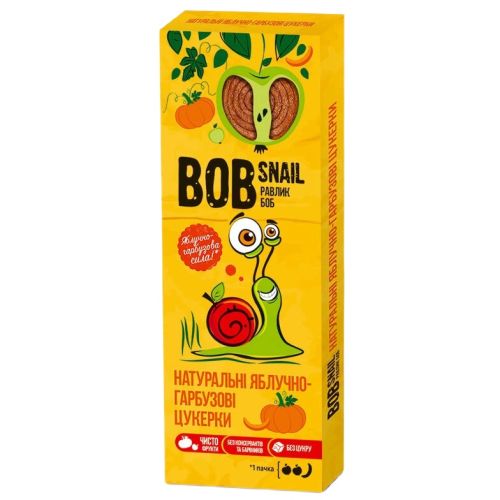 Цукерки Bob Snail (Равлик Боб) яблуко-гарбуз 30 г в Україні - фото №1 Цукерки Bob Snail (Равлик Боб) яблуко-гарбуз 30 г в Україні