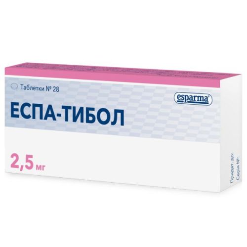 Эспа-Тибол 2,5 мг таблетки №28 в Украине - фото №1 Эспа-Тибол 2,5 мг таблетки №28 в Украине