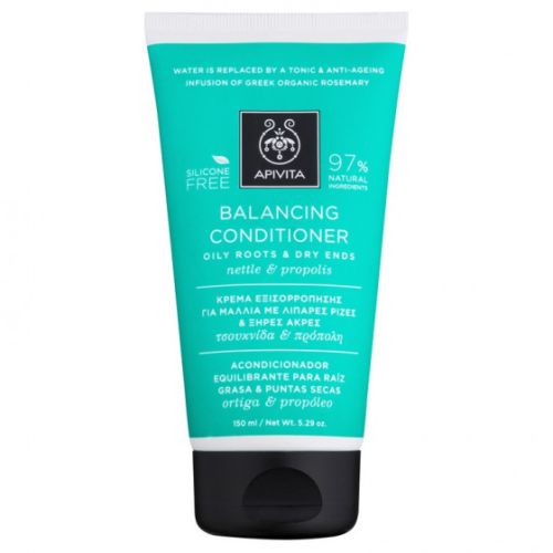 Кондиционер Apivita (Апивита) Balancing с крапивой и прополисом для волоc с жирными корнями и сухими кончиками 150 мл недорого - фото №1 Кондиционер Apivita (Апивита) Balancing с крапивой и прополисом для волоc с жирными корнями и сухими кончиками 150 мл недорого